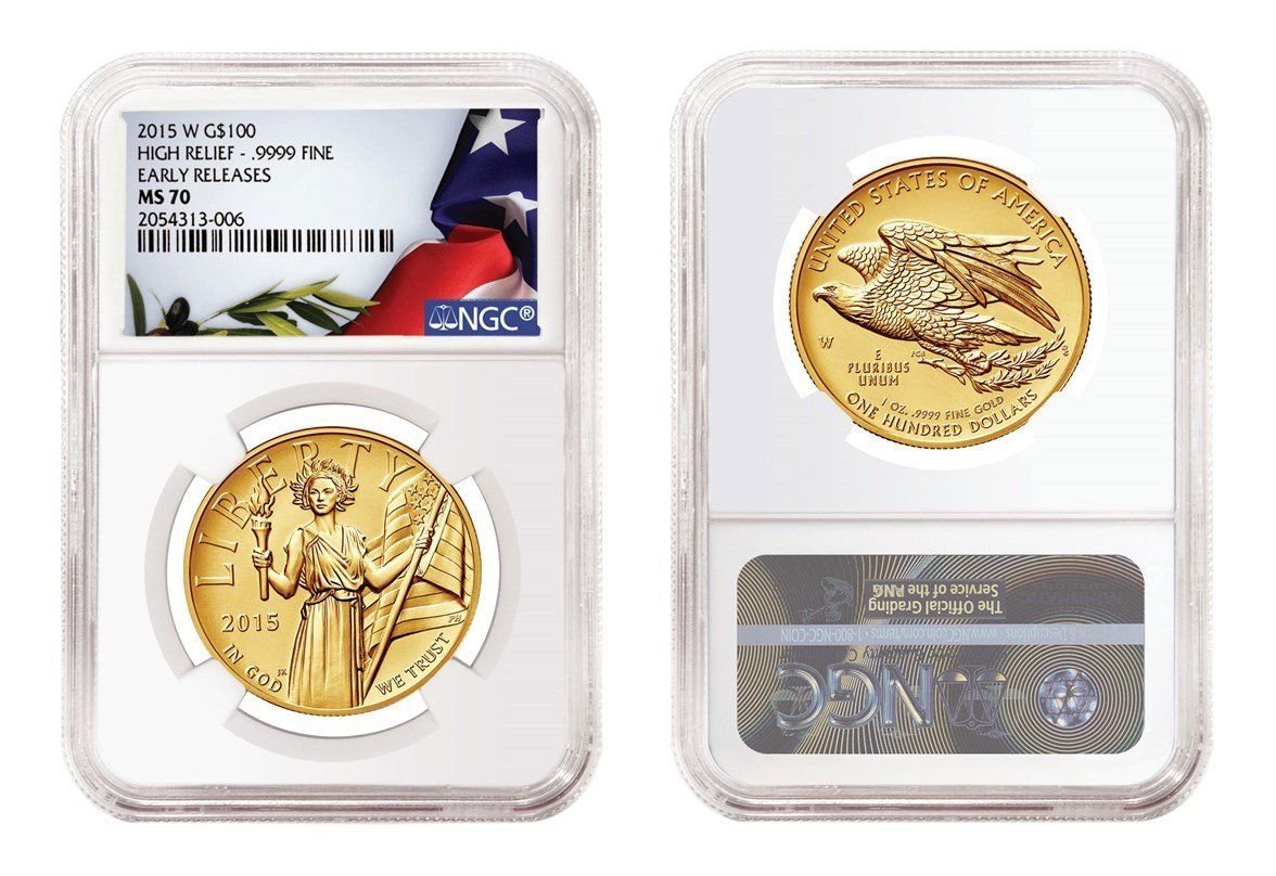 2015 American Liberty High relief gold coin NGC MS70PL Early Release